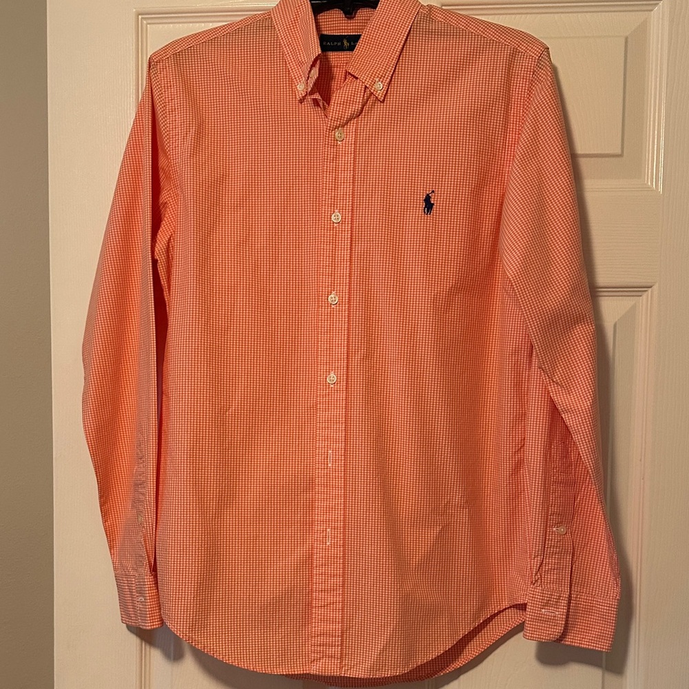 Ralph Lauren Men's Orange Gingham Shirt
